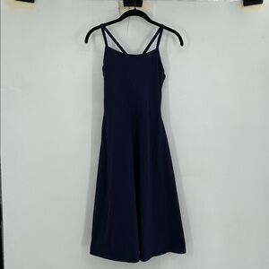 Pact Organic Cotton Fit & Flare Dress Purple With Pockets Size Small